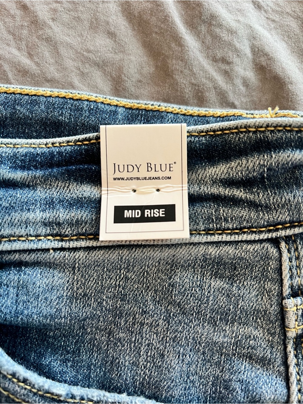 Judy Blue 🩵Mid Rise 🩵Distressed Blue Denim Women’s Shorts - Picture 3 of 6